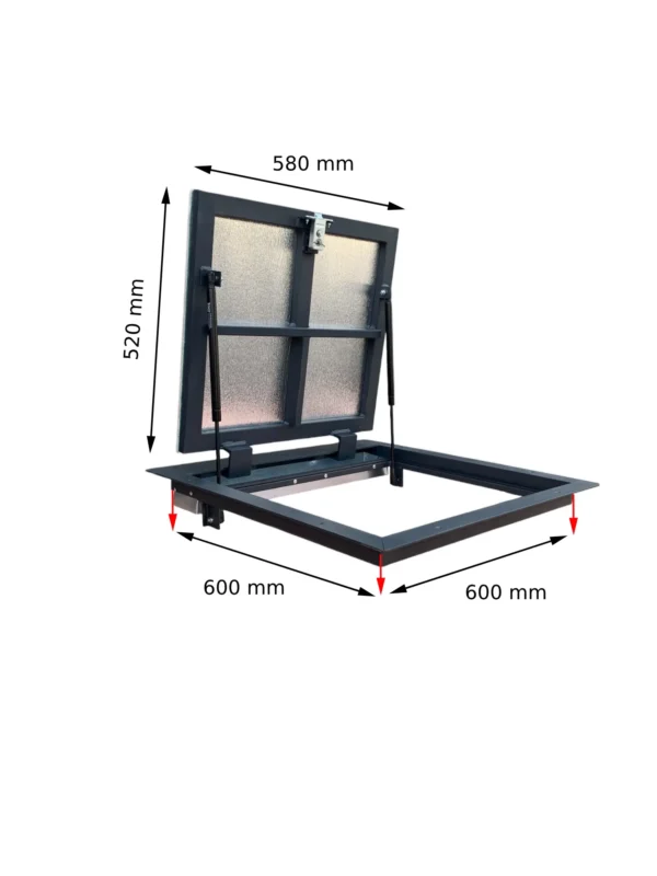 Właz do piwnicy, rewizyjny, podłogowy Thermo MAX 4 60x60 cm (600x600 mm) HERMETYCZNY